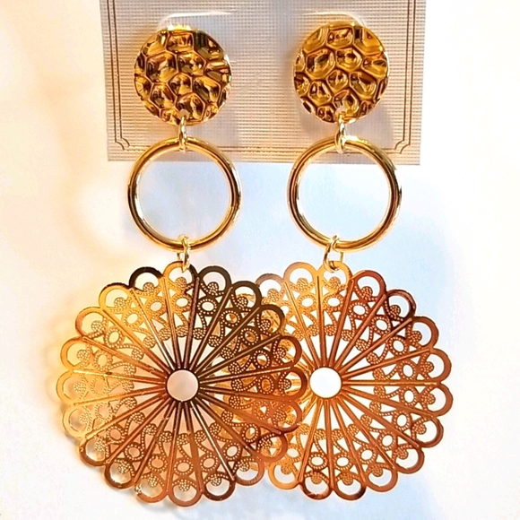 Jewelry - 3 for $15 Delicate Gold Laser Cut Earrings